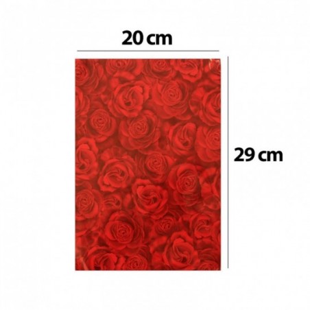 Saco Presente Embalagem Floral Rosas 20 cm x 29 cm
