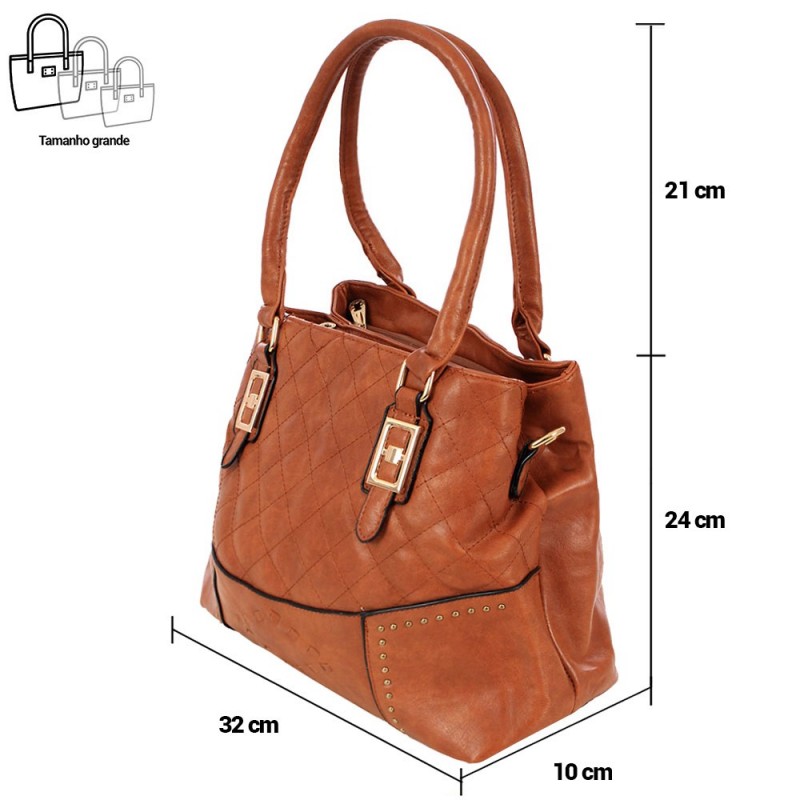 Bolsa Totem Feminina Com Matelassê Tachas E Tressê
