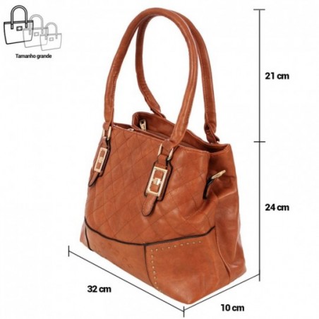 Bolsa Totem Feminina Com Matelassê Tachas E Tressê