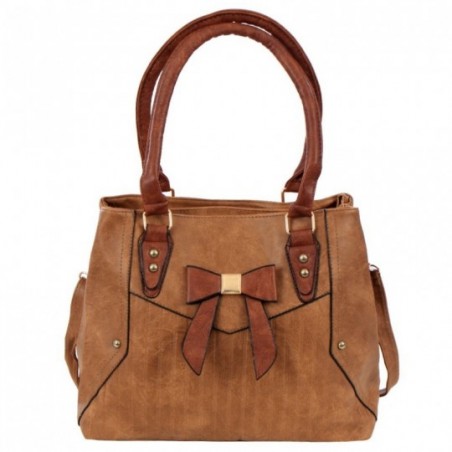 Bolsa Feminina Satchel Em Tressê Com Laço Frontal