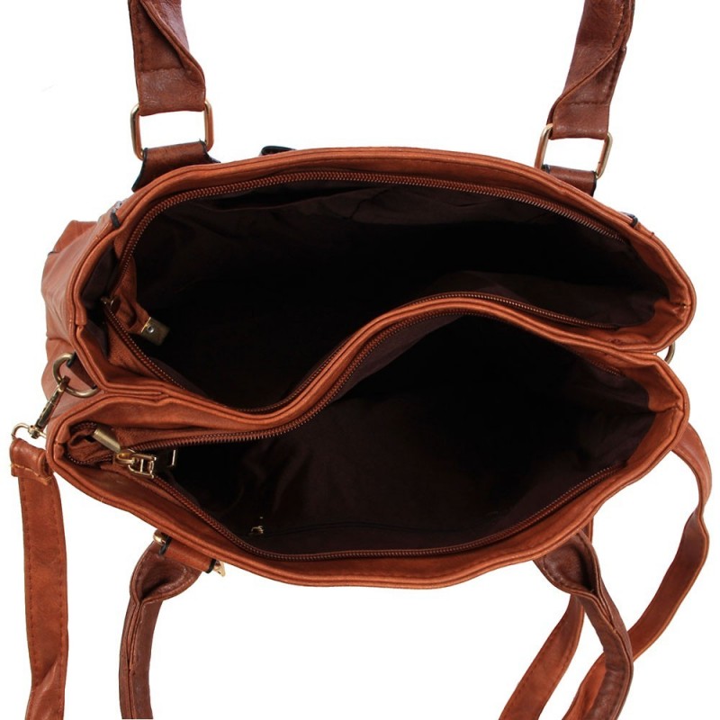 Bolsa Feminina Satchel Em Tressê Com Laço Frontal