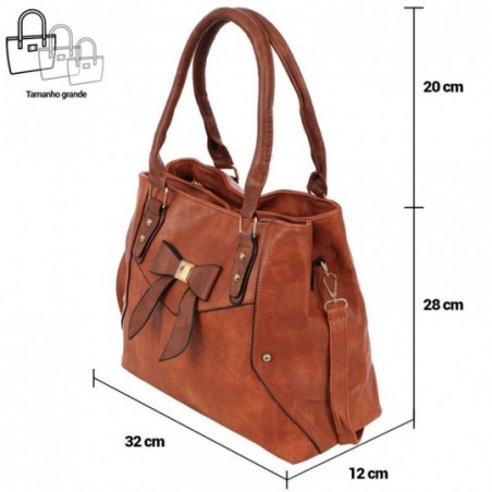 Bolsa Feminina Satchel Em Tressê Com Laço Frontal