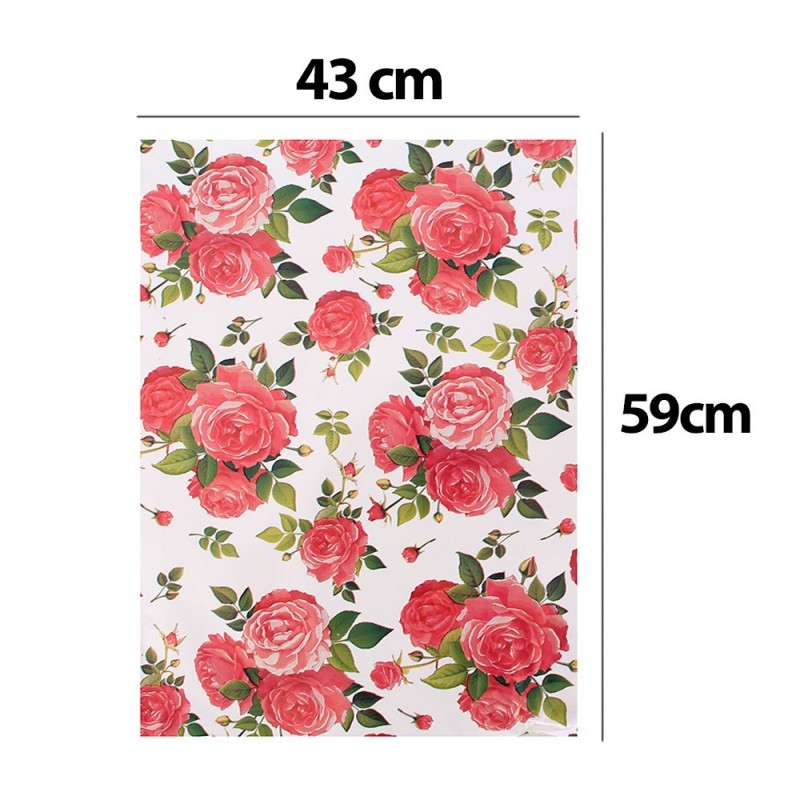 Saco Presente Embalagem Médio Rosas 43 cm x 59