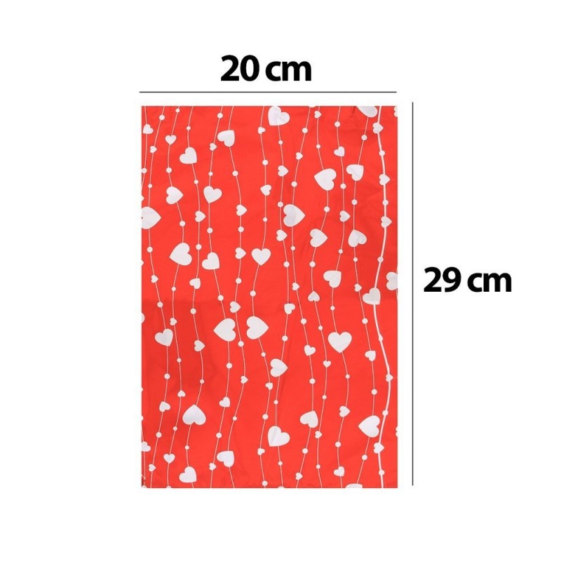 Saco Presente Metalizado Coração 20 cm x 29 cm