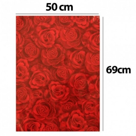 Saco Presente Embalagem Grande Floral Rosas 50 cm x 69 cm