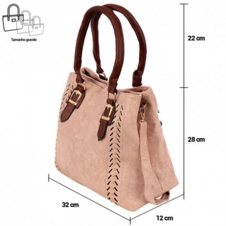 Bolsa Totem Feminina Alto Relevo Com Tachas E Vazados
