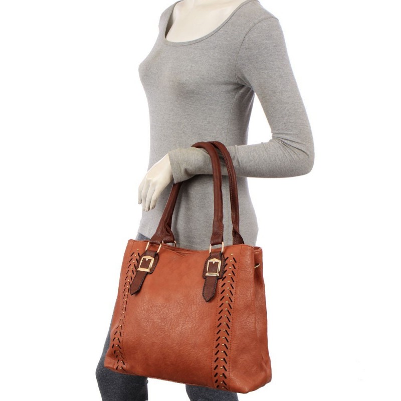 Bolsa Totem Feminina Alto Relevo Com Tachas E Vazados