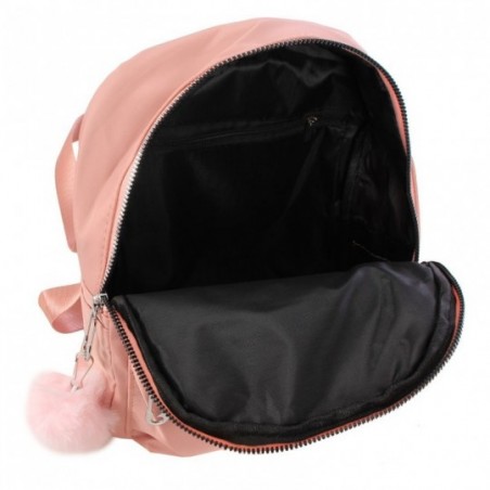 Bolsa Mochila Feminina Com Pompom Bolso Externo