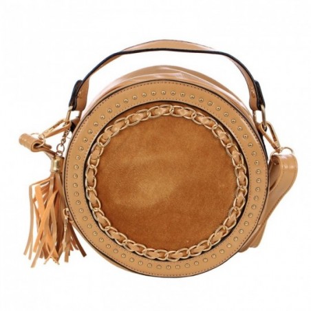 Bolsa Feminina Redonda Em Correntes Com Tassel