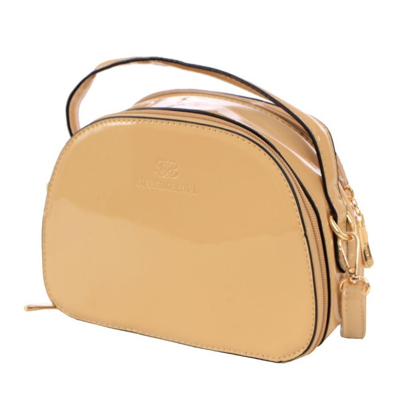 Bolsa Feminina Alça De Mão Estruturada Em Verniz