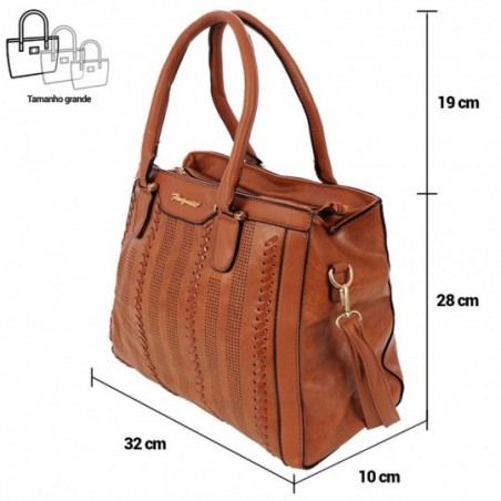 Bolsa Feminina Totem Com Vazados E Tressê