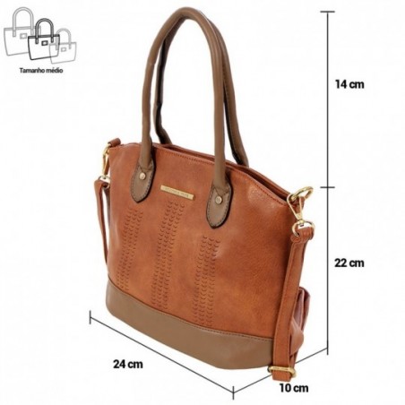 Bolsa Feminina Ombro Baguete Detalhes Vazados