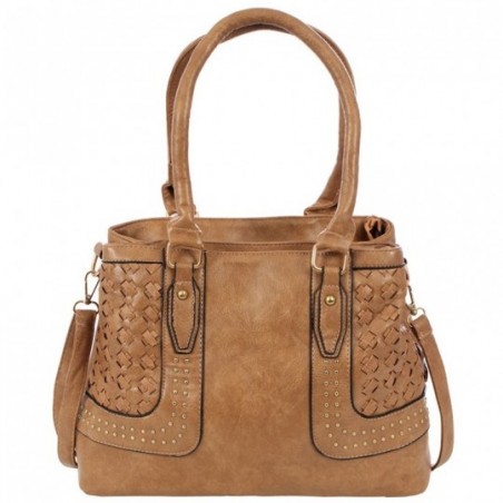 Bolsa Feminina Ombro Totem Com Tachas E Tresse