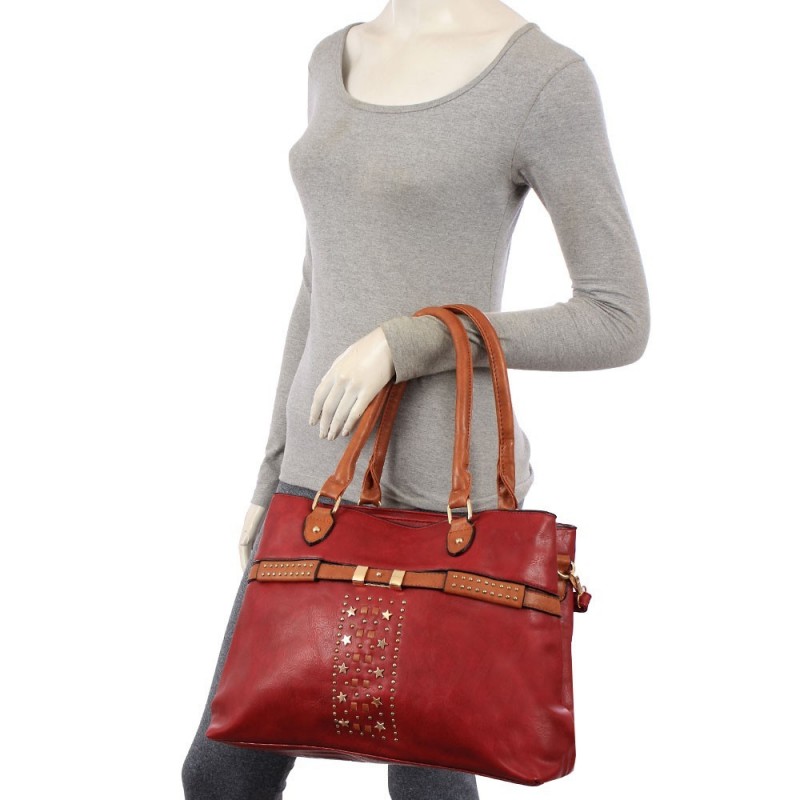 Bolsa Feminina Ombro Detalhes Metálicos
