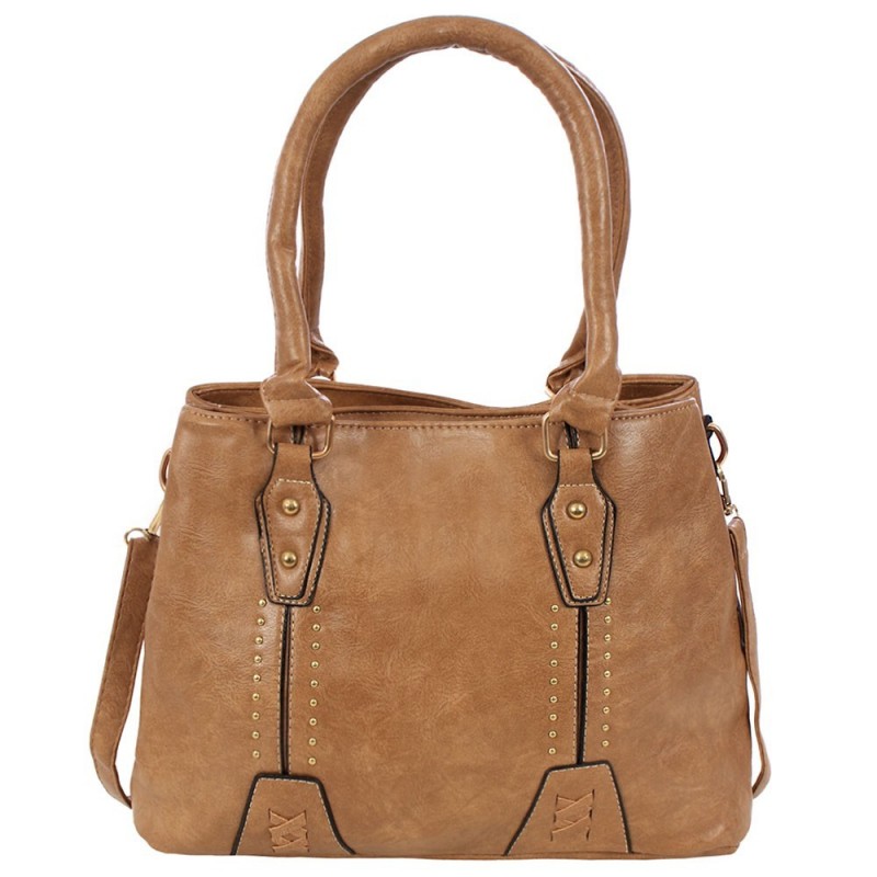 Bolsa Feminina Totem Alça Dupla Com Tachas E Tressê
