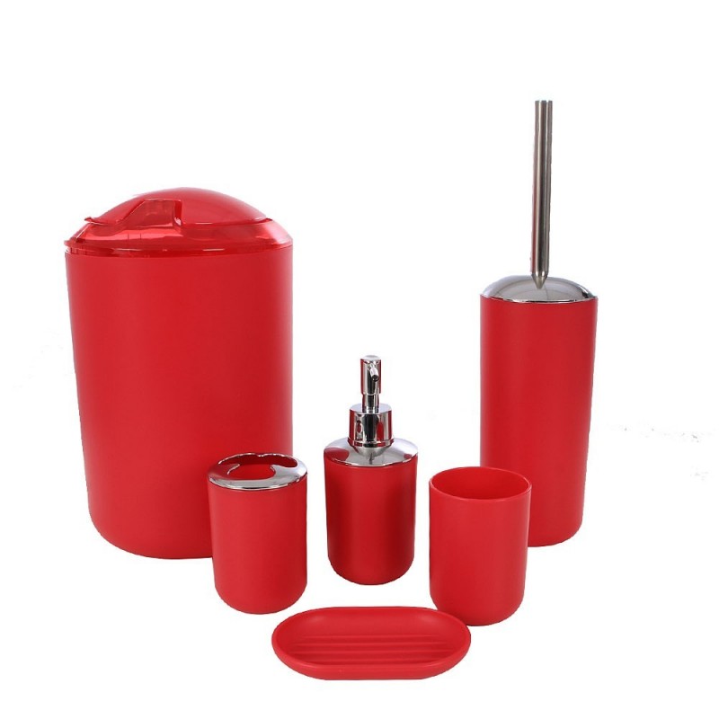Kit Banheiro Higiene Limpeza Lixeira 6 Peças