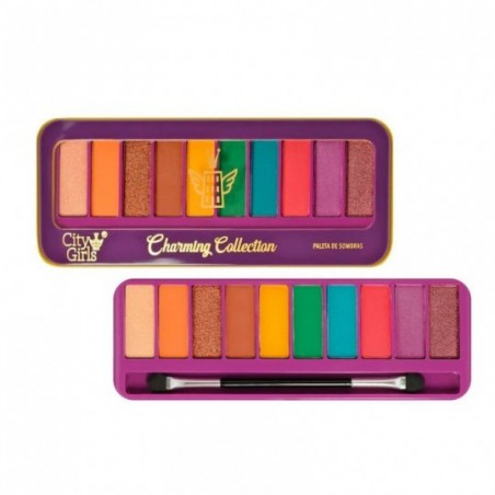 Paleta De Sombra 10 Cores Cintilantes City Girls