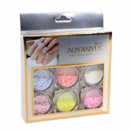 Glitter Fino Para Unhas 6 Peças Decoração