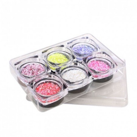 Glitter Fino Para Unhas 6 Peças Decoração