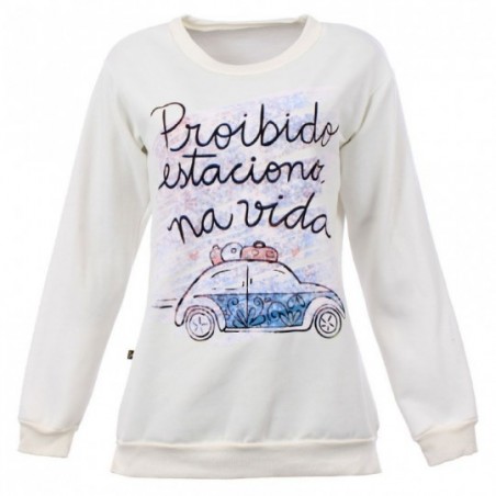 Moletom Feminino Careca Flanelado Estampado