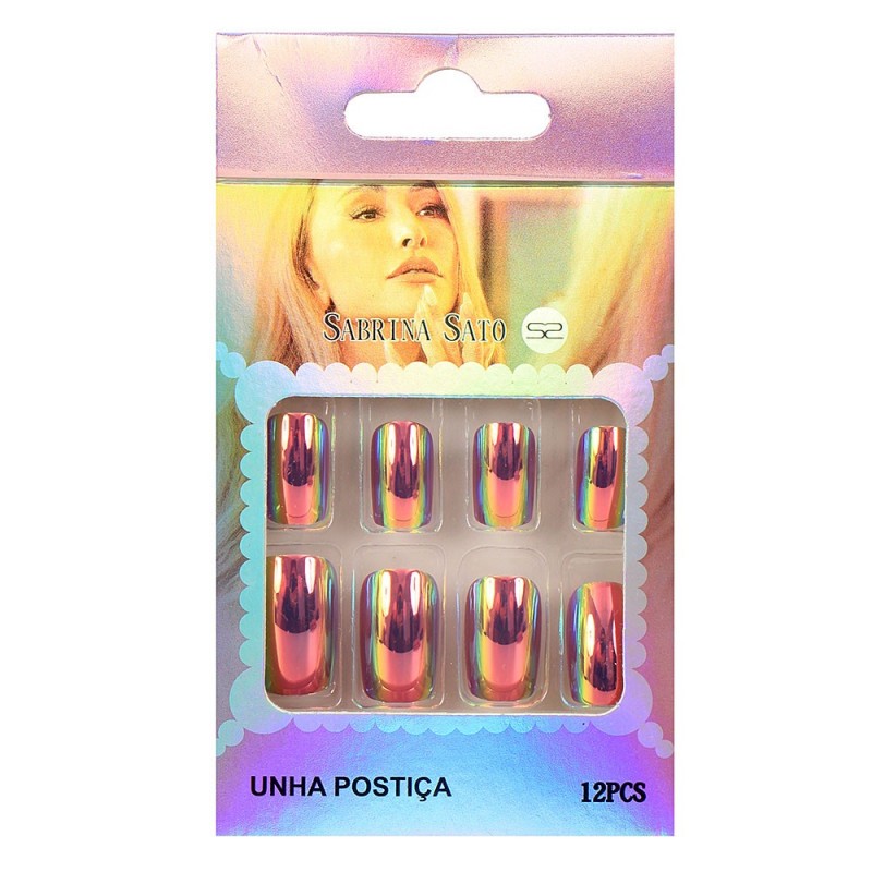 Unhas Postiças Quadradas Cola Aplicação Sabrina Sato