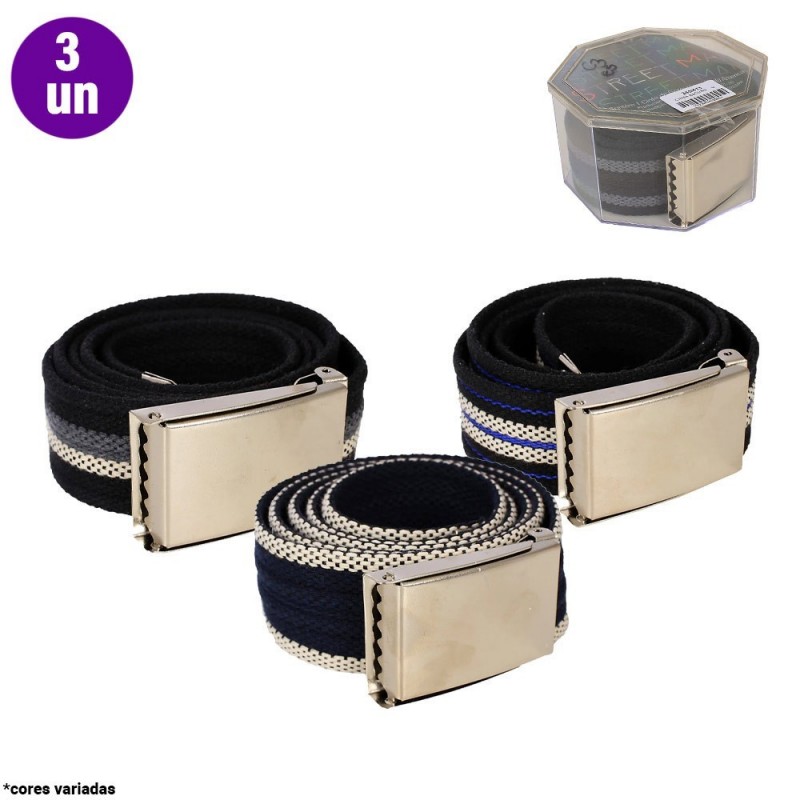 Super Oferta R$ NNN Cada 3 Peças Cinto Masculino Gorgurão