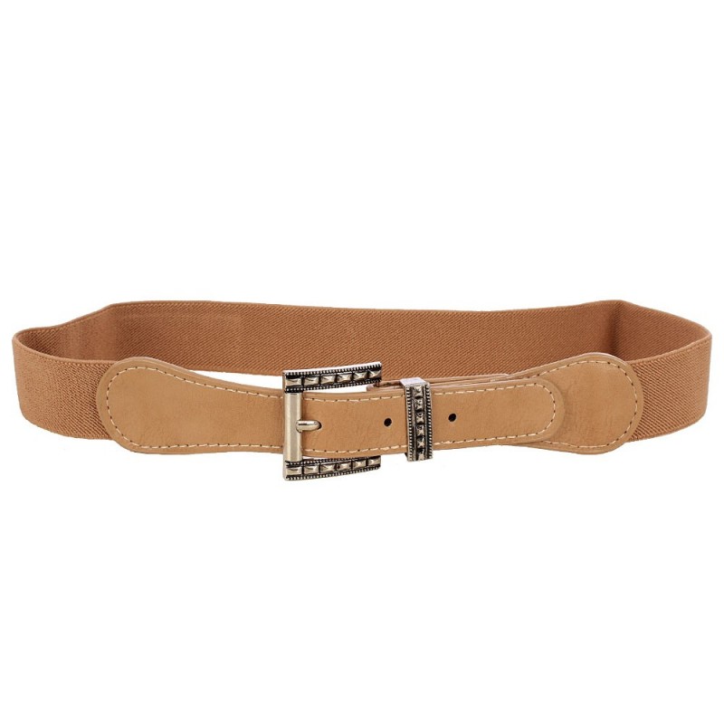 Cinto Feminino Cós Elástico Fivela Quadrada