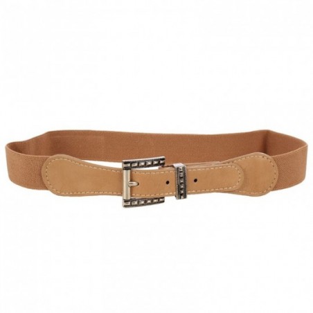 Cinto Feminino Cós Elástico Fivela Quadrada