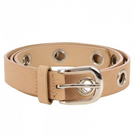 Cinto Feminino Ilhós Fivela Prateada