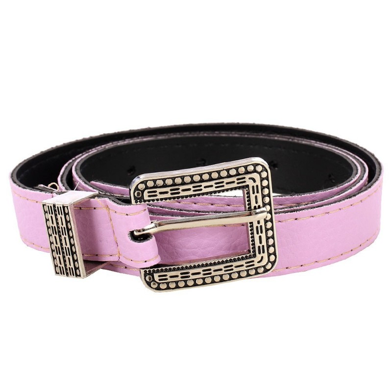 Cinto Feminino Fino Colorido Fivela Quadrada