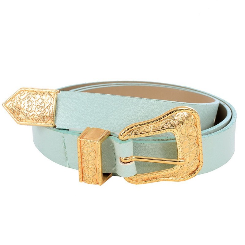 Cinto Feminino Fino Fivela Dourada Colorido