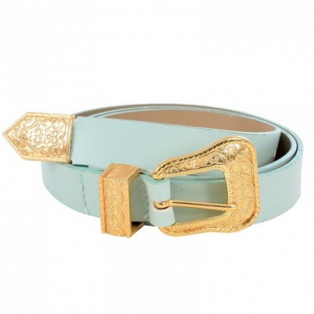 Cinto Feminino Fino Fivela Dourada Colorido