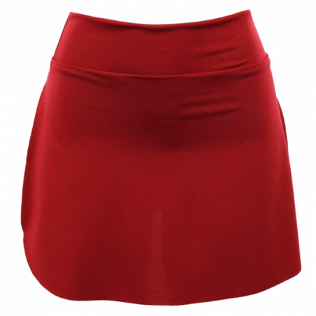 Short Saia Vermelho Fitness Fenda Lateral