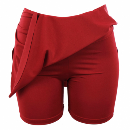 Short Saia Vermelho Fitness Fenda Lateral