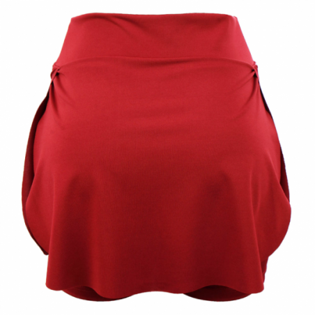 Short Saia Vermelho Fitness Fenda Lateral