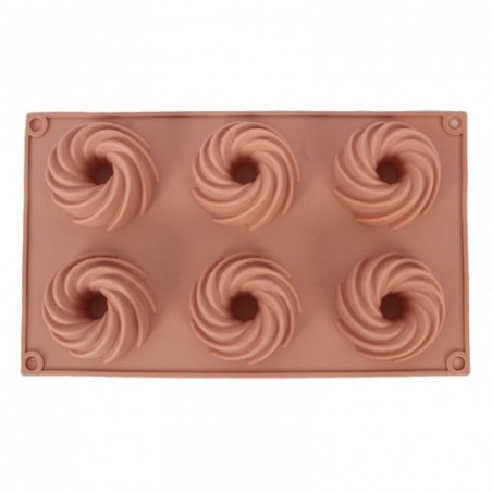 Forma Silicone 6 Cavidades Espiral 28 Cm x 17 Cm