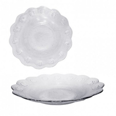 Prato De Vidro Fundo Decorado Maçã 22 Cm