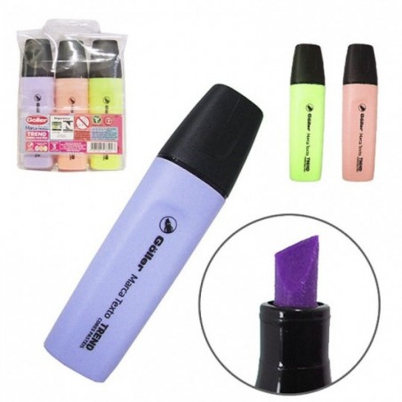Kit Caneta Marca Texto Cores Pastéis Goller