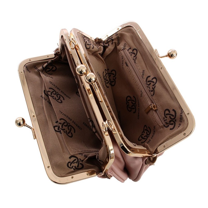 Bolsa Feminina Luxo Retrô Alça De Corrente Duas Repartições