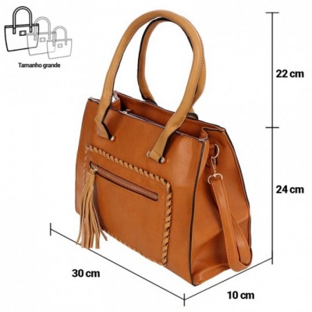 Bolsa Feminina Totem Com Tressê Alça Dupla