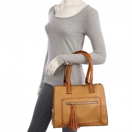 Bolsa Feminina Totem Com Tressê Alça Dupla