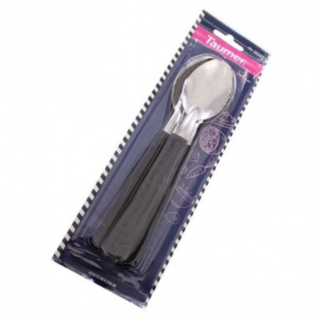 Kit Colher Preta De Mesa 3 Peças Taumer