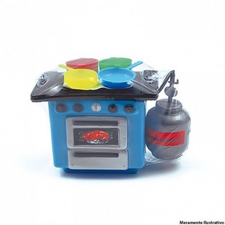 Kit Cozinha Com Fogão E Panelinhas 6 Peças