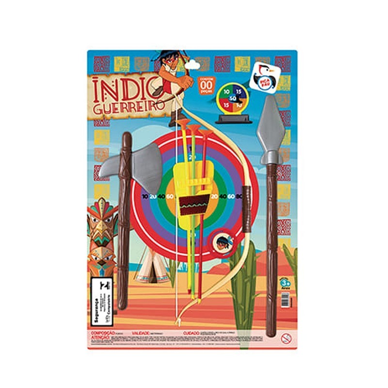 kit Índio Guerreiro Com Arco 9 Peças Infantil