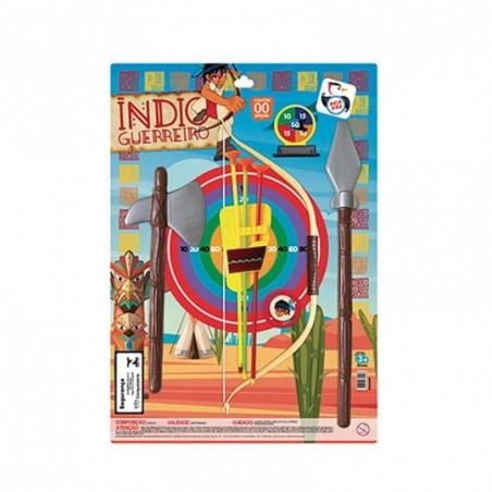 kit Índio Guerreiro Com Arco 9 Peças Infantil