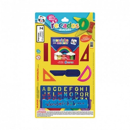 Kit 6 Massinhas Modelar + 10 Acessórios Didáticos