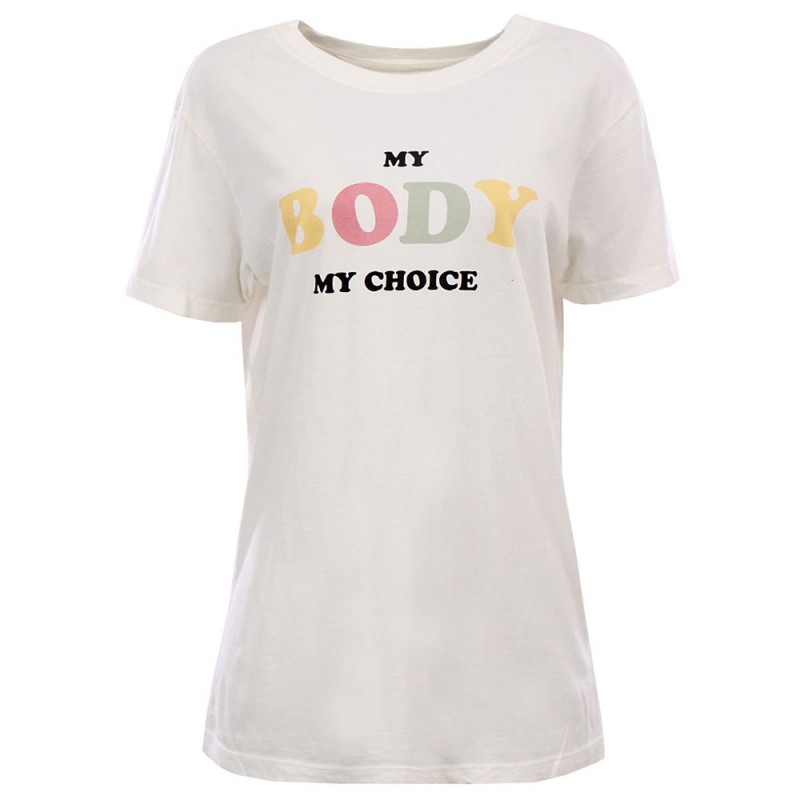Camiseta Feminina Algodão Canoa Estampada