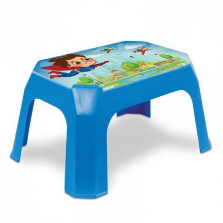 Banqueta Plástica Infantil Azul Herói 30 Kg