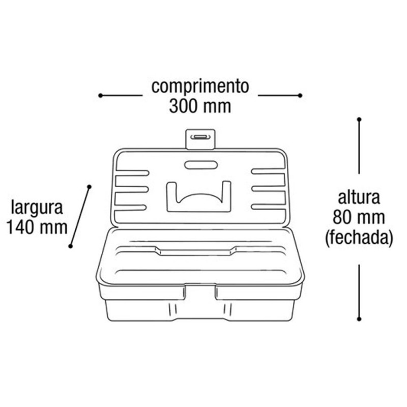 Maleta Combat Multiuso Preta Plástica 12"