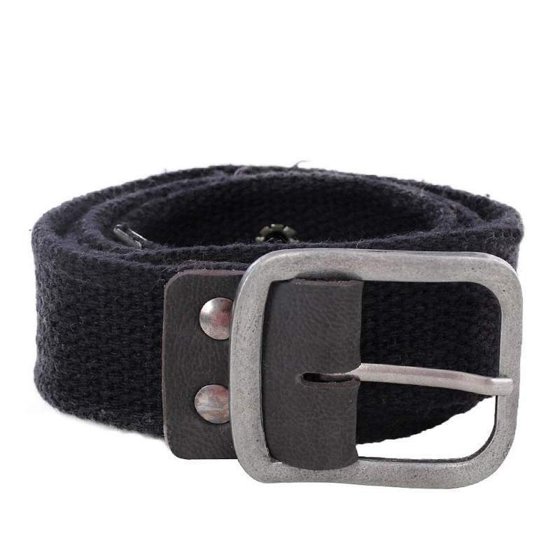Cinto Masculino Preto Lona Gorgurão Casual